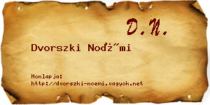 Dvorszki Noémi névjegykártya